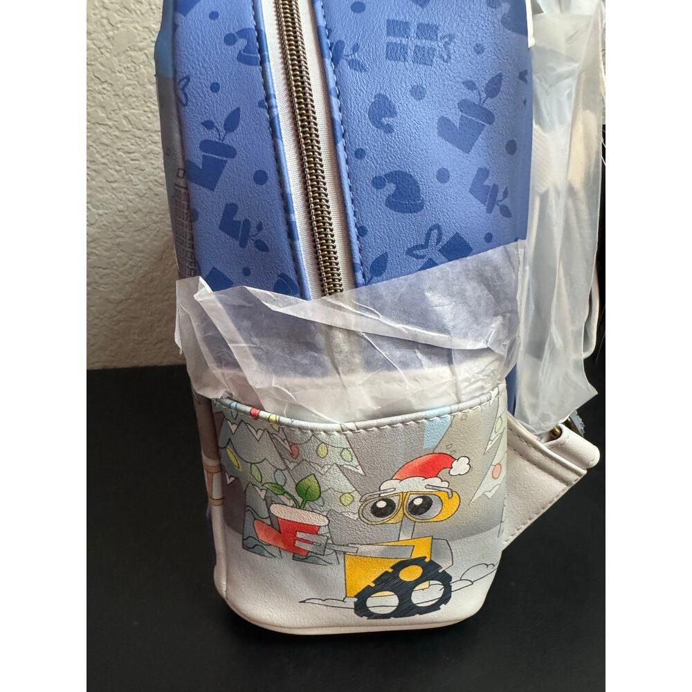 Loungefly Disney Pixar Wall-E EVE Holiday Christmas Mini Backpack NEW - Picture 2 of 5